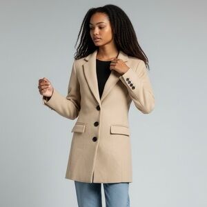 ALLEGRA K CREAM OUTERWEAR WINTER JACKET